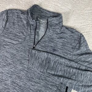 Women's Ariat 2XL Long Sleeve Grey 1/4 Zip Pullover Sweater Base Layer Thermal